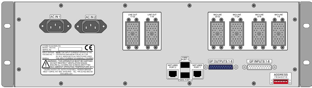 Calrec Hydra2 AE5743 - Rear-Panel-View - Synthax Audio UK